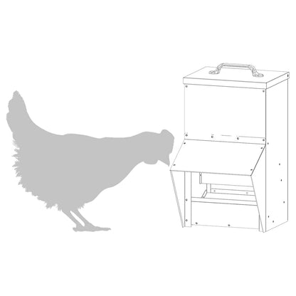 Feeder per pollo Argento 20 x 25 x 35 cm Acciaio zincato