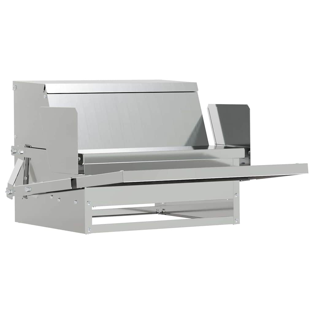 Mangiatore a Pedale per Pollo Argento 50 x 40 x 29 cm