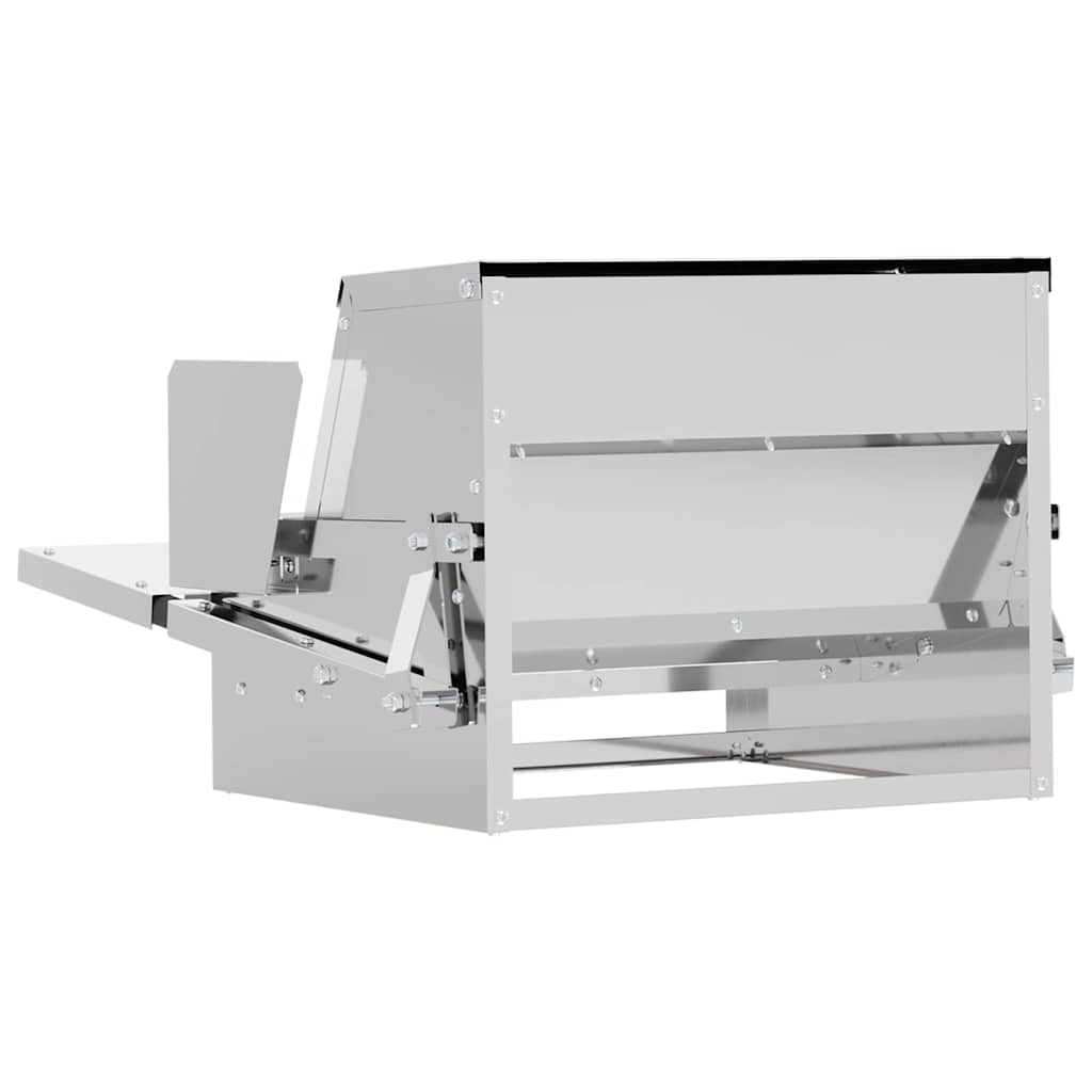 Mangiatore a Pedale per Pollo Argento 50 x 40 x 29 cm