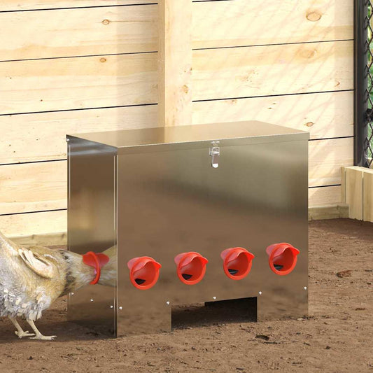 Feeder per pollo 2 pcs Argento 60,5 x 29 x 51 cm
