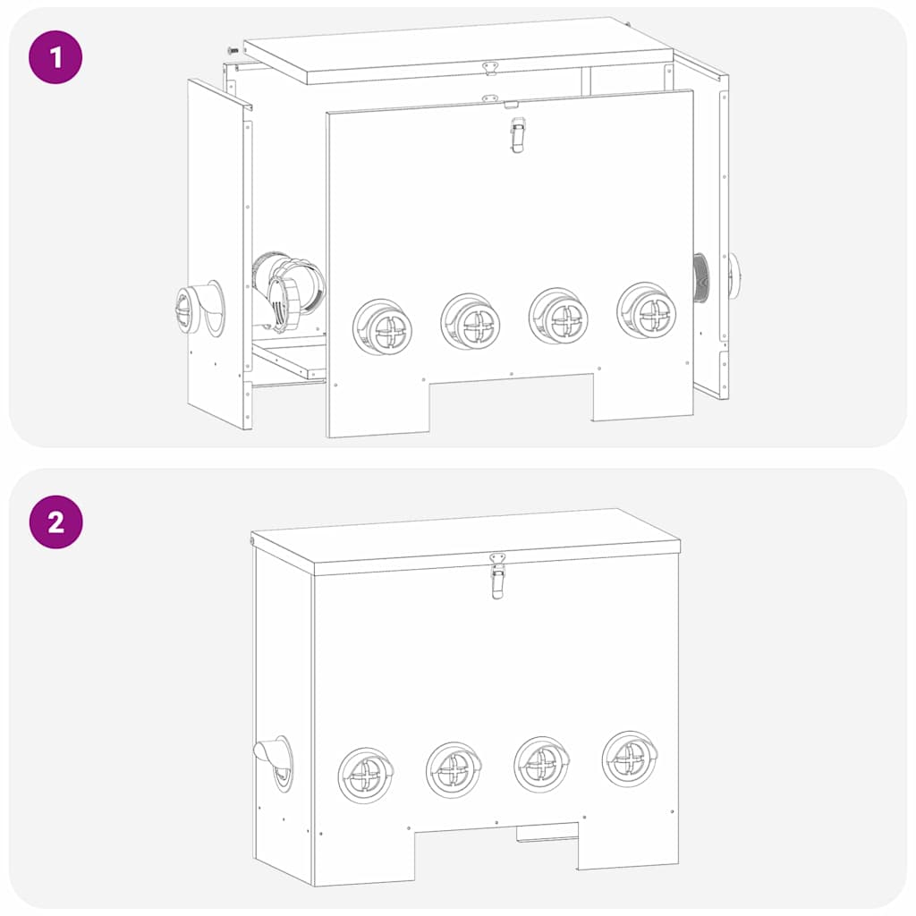 Feeder per pollo 2 pcs Nero 60,5 x 29 x 51 cm