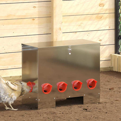 Feeder per pollo 2 pcs Argento 60,5 x 29 x 51 cm