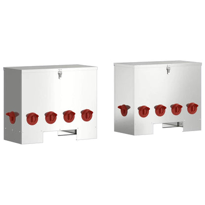 Feeder per pollo 2 pcs Argento 60,5 x 29 x 51 cm