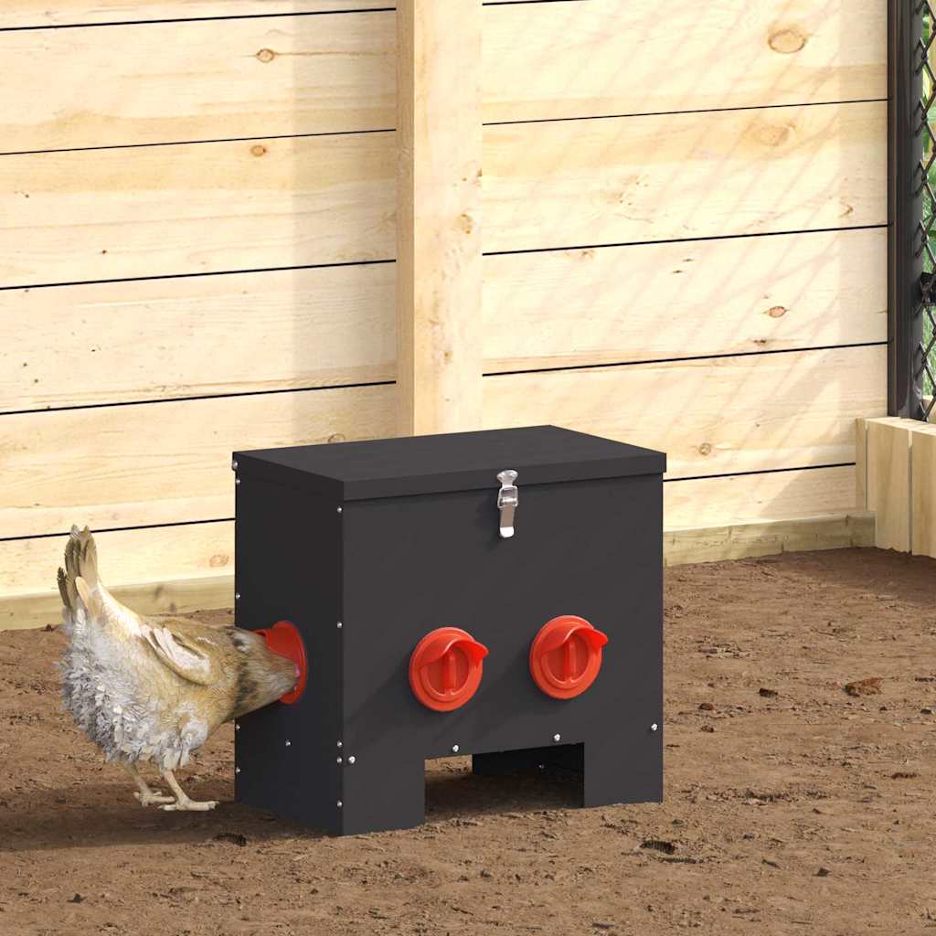 Feeder per pollo 2 pcs Nero 40,5 x 25 x 38 cm