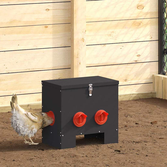 Feeder per pollo 2 pcs Nero 40,5 x 25 x 38 cm