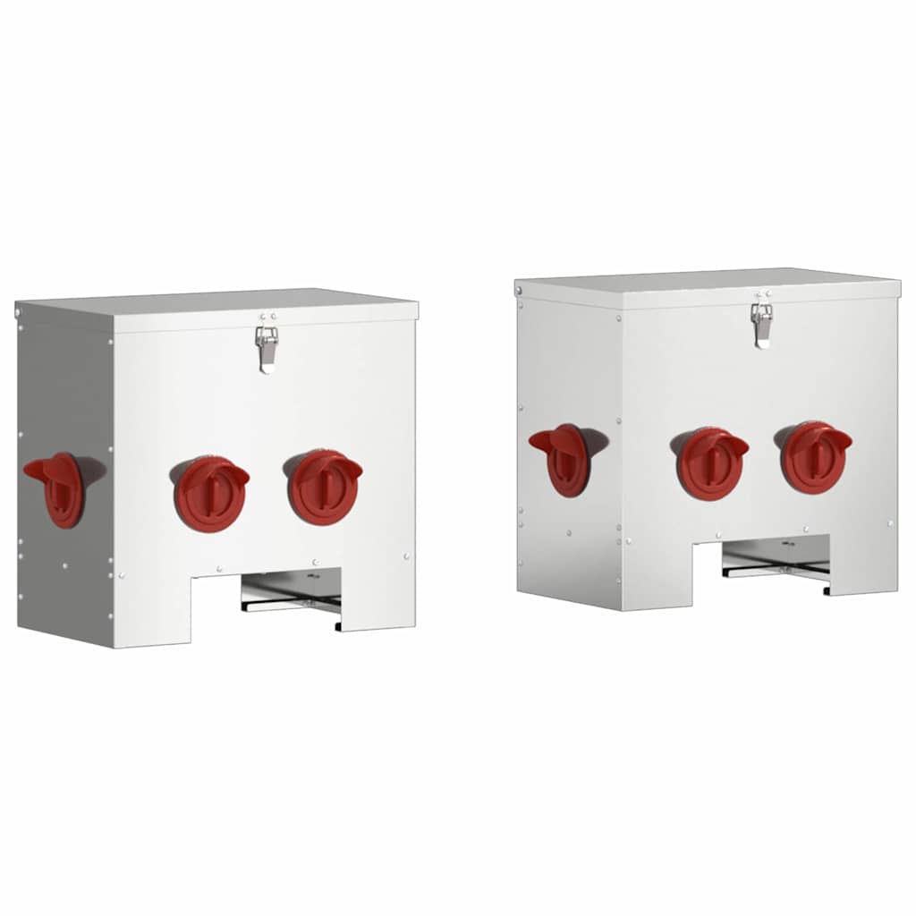 Feeder per pollo 2 pcs Argento 40,5 x 25 x 38 cm