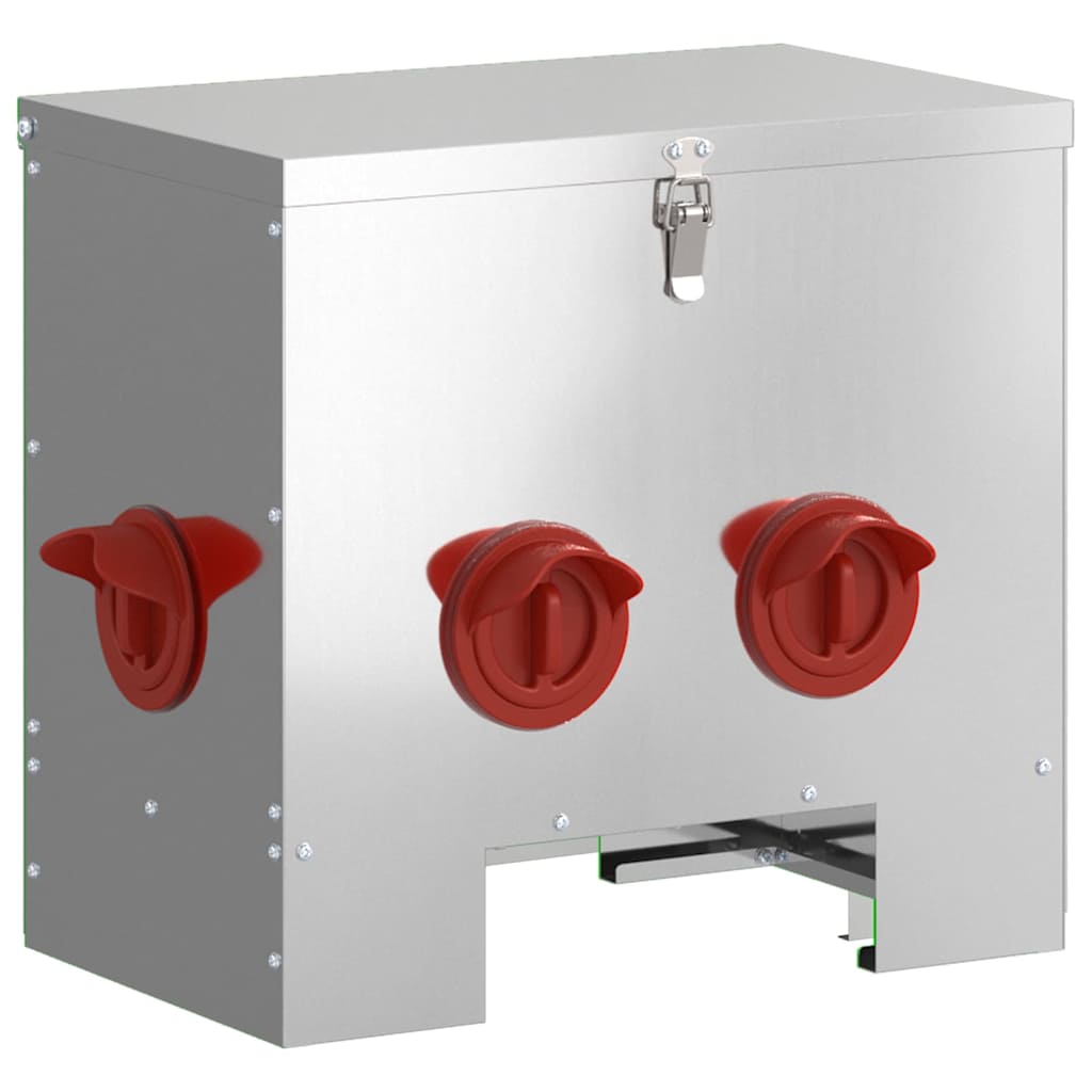 Feeder per pollo 2 pcs Argento 40,5 x 25 x 38 cm