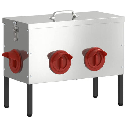 Feeder per pollo 2 pcs Argento 41,5 x 20,5 x 33 cm