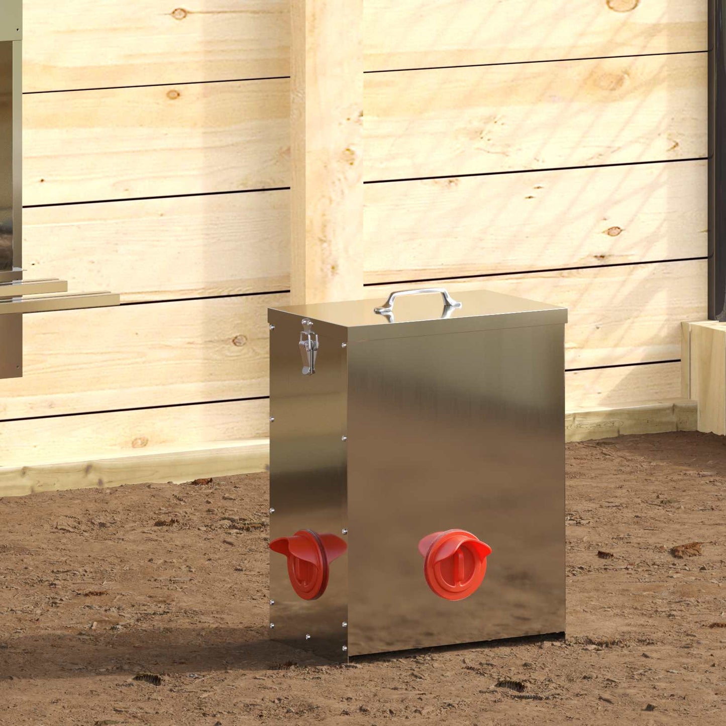 Feeder per pollo 2 pcs Argento 32,5 x 20,5 x 43 cm