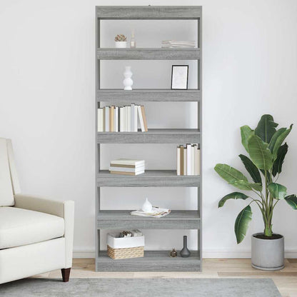 Armadio per Libri Grigio Sonoma 80 x 30 x 198 cm
