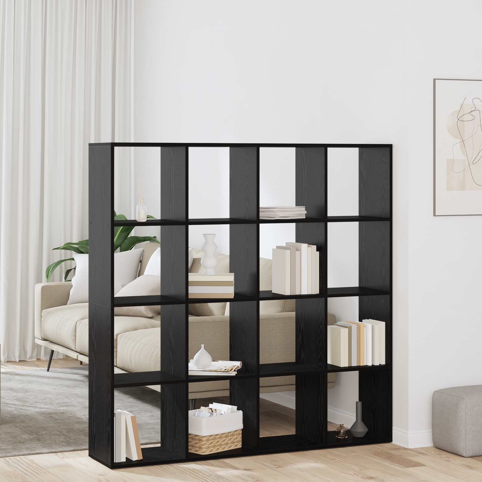Armadio per Libri Rovere Nero 137,5 x 29 x 137,5 cm | homemem39