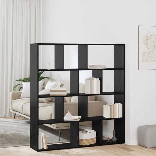 Armadio per Libri Rovere Nero 132 x 29 x 141,5 cm | homemem39