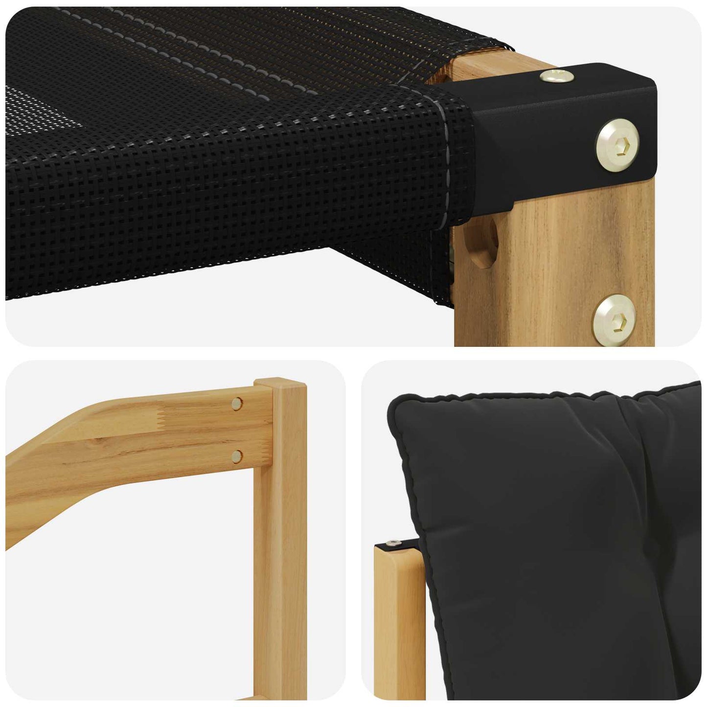 Set di divani da esterno 10 pz Bianco e Nero