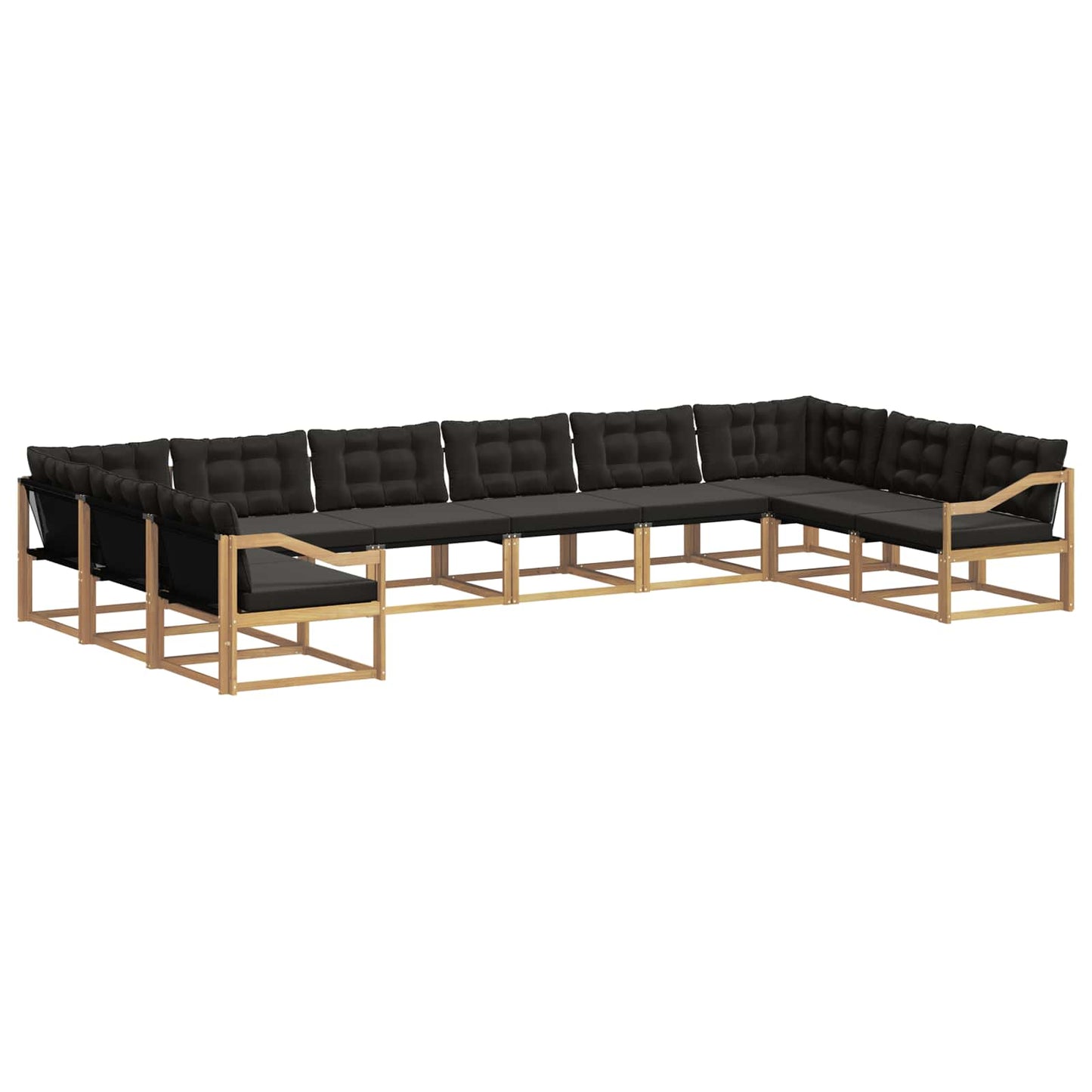 Set di divani da esterno 10 pz Bianco e Nero