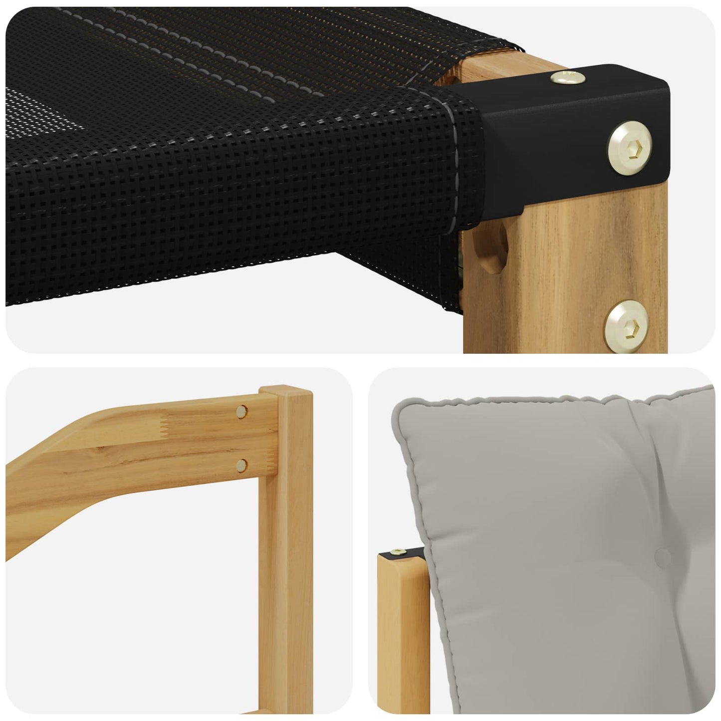 Set di divani da esterno 4 pz Bianco e Grigio Chiaro