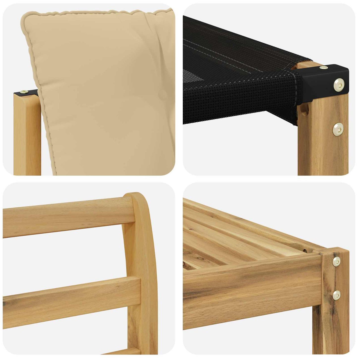 Set di divani da esterno 11 pz Bianco e Beige