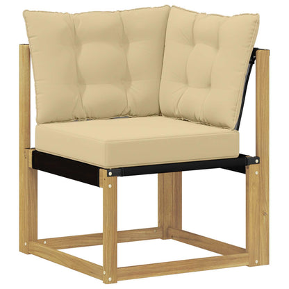 Set di divani da esterno 11 pz Bianco e Beige