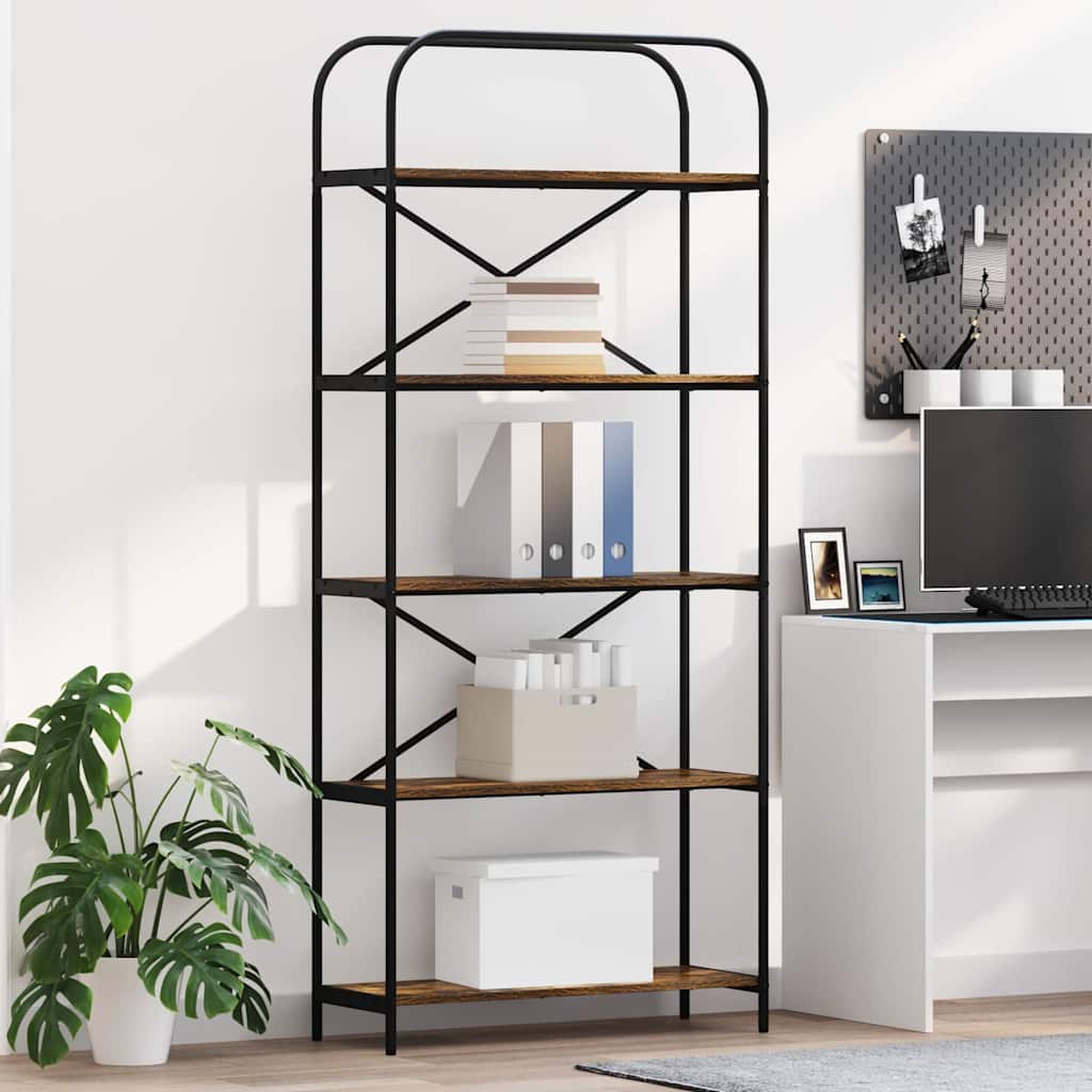 Libreria Rovere fumé 80 x 30 x 183 cm Legno multistrato
