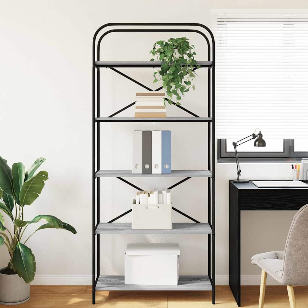 Libreria Grigio Sonoma 80 x 30 x 183 cm Legno multistrato