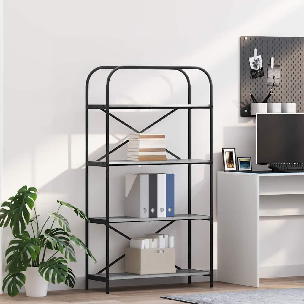 Libreria Grigio Sonoma 80 x 30 x 146 cm Legno multistrato