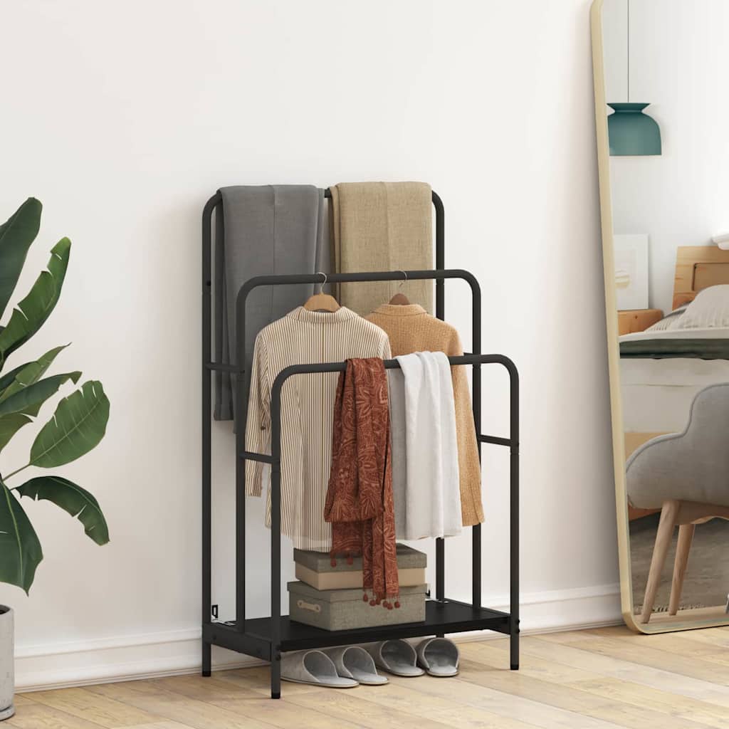 Appendiabiti Rovere Nero 60 x 30 x 100,5 cm Legno multistrato