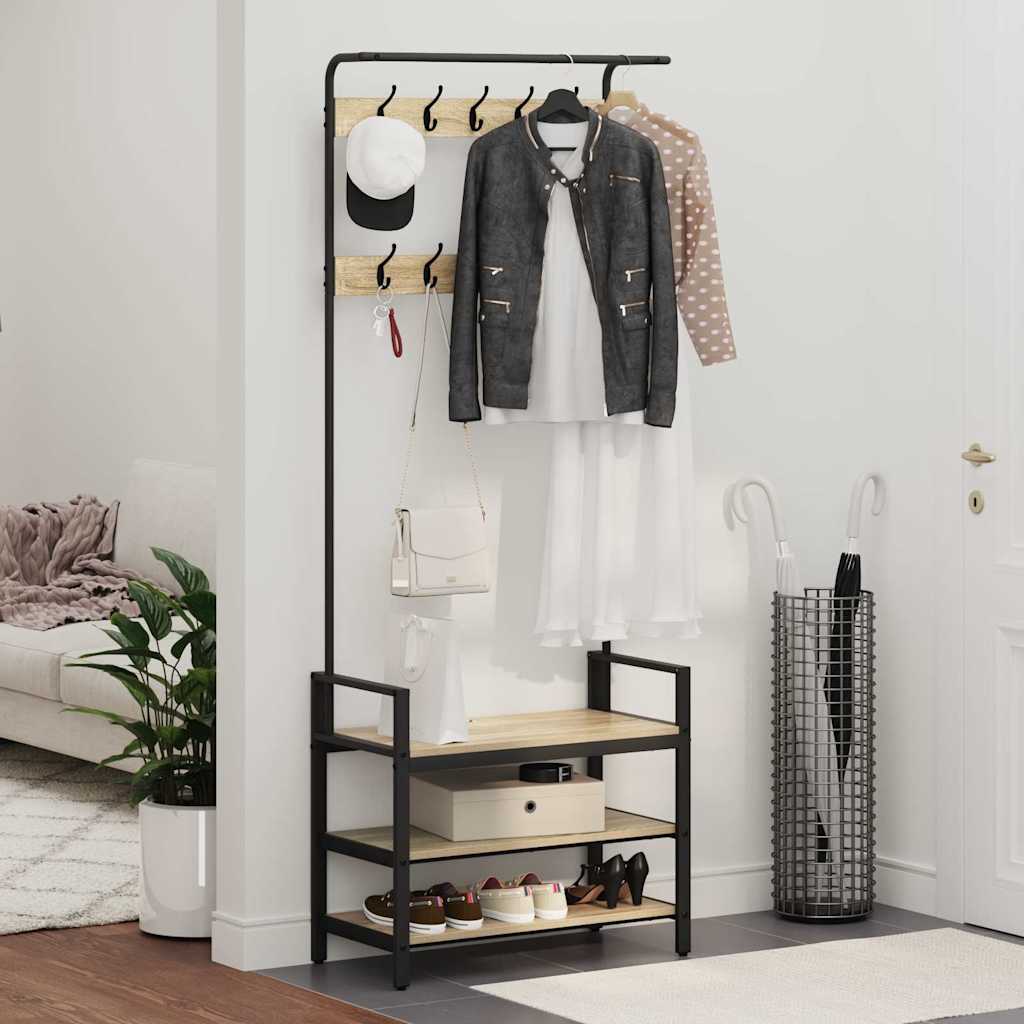 Appendiabiti Rovere Sonoma 75 x 34 x 184 cm Legno multistrato