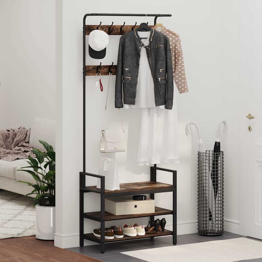 Appendiabiti Rovere fumé 75 x 34 x 184 cm Legno multistrato