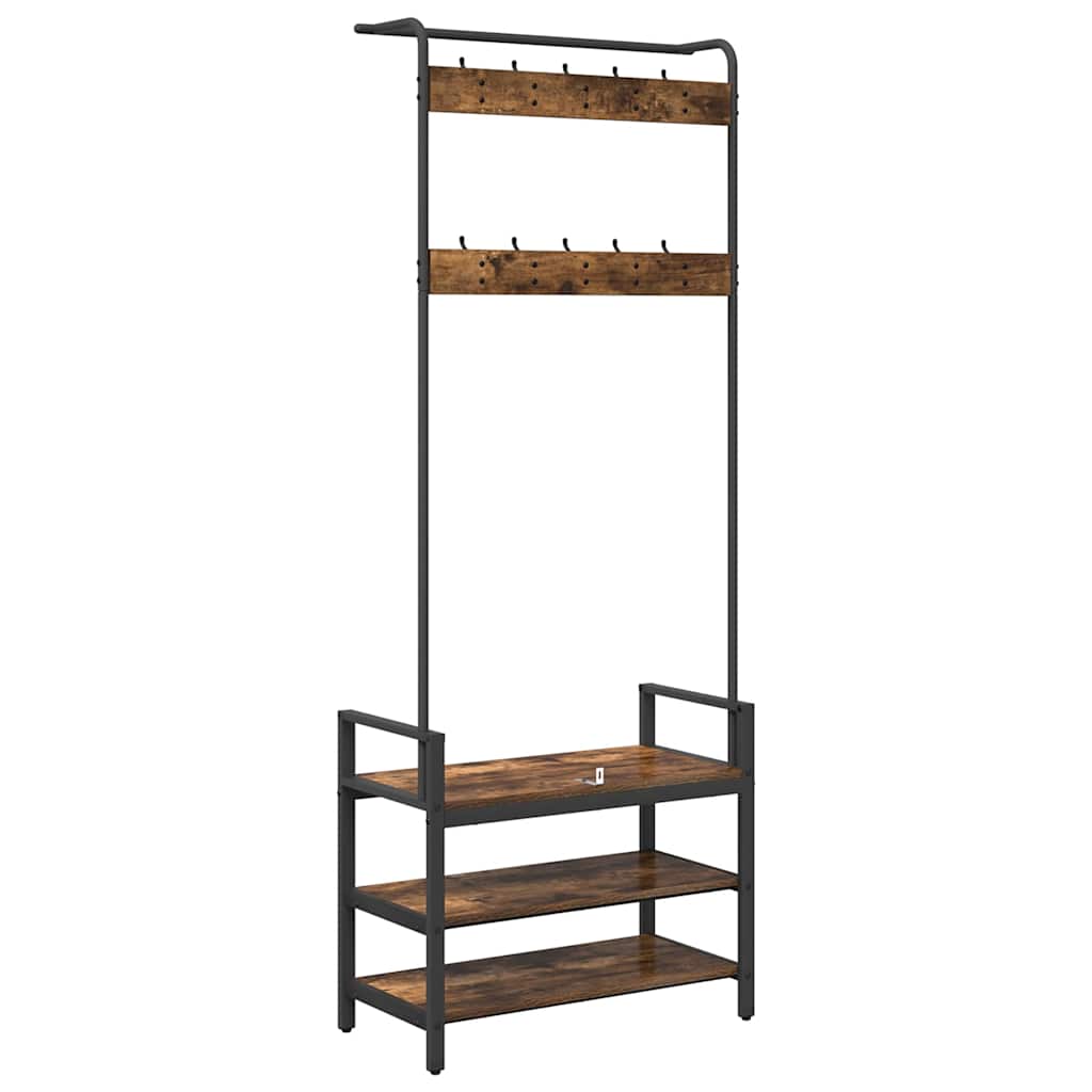 Appendiabiti Rovere fumé 75 x 34 x 184 cm Legno multistrato