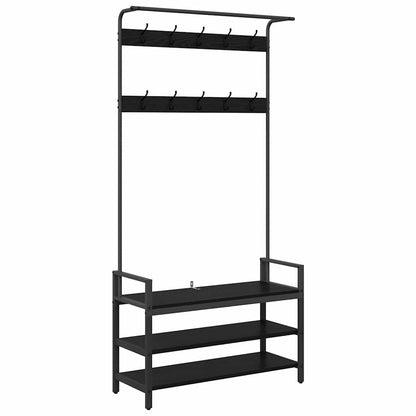 Appendiabiti Rovere Nero 95 x 34 x 184 cm Legno multistrato