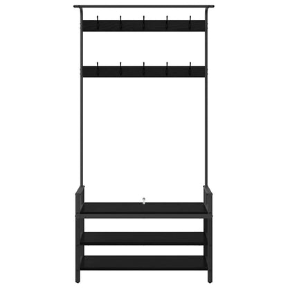 Appendiabiti Rovere Nero 95 x 34 x 184 cm Legno multistrato