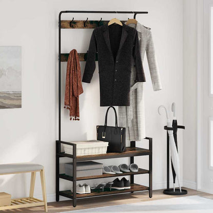 Appendiabiti Rovere fumé 95 x 34 x 184 cm Legno multistrato