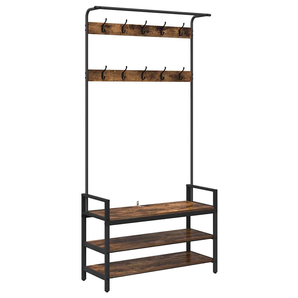 Appendiabiti Rovere fumé 95 x 34 x 184 cm Legno multistrato