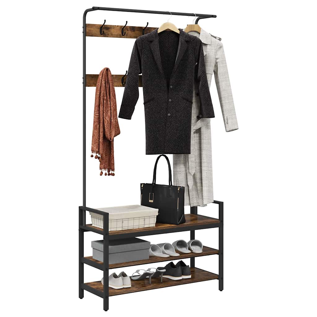 Appendiabiti Rovere fumé 95 x 34 x 184 cm Legno multistrato