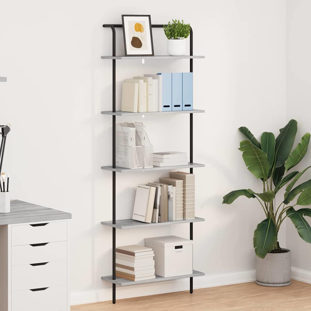 Libreria Grigio Sonoma 60 x 24 x 168 cm Legno multistrato