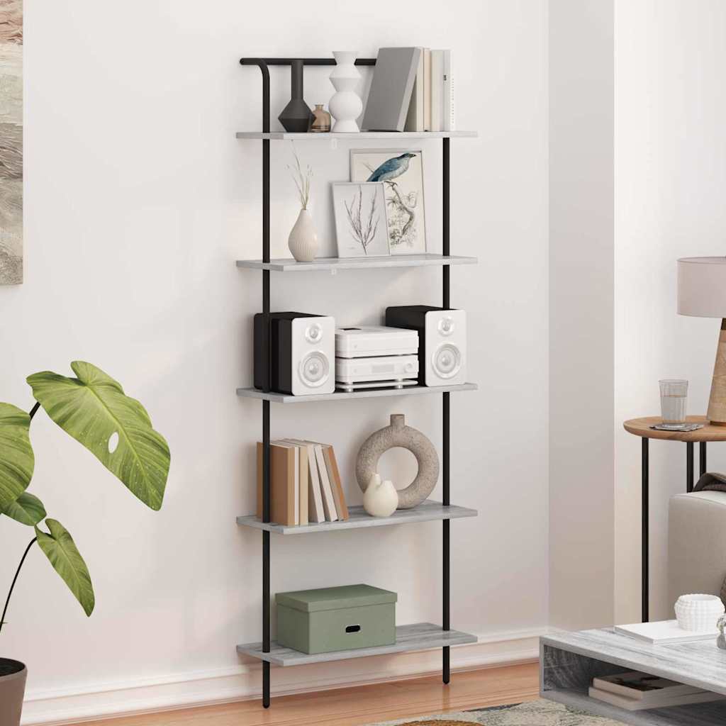 Libreria Grigio Sonoma 60 x 24 x 168 cm Legno multistrato