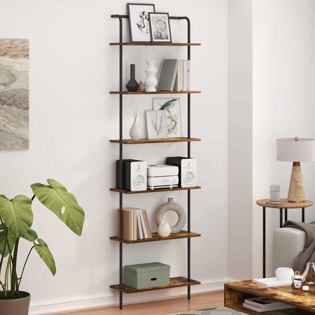 Libreria Rovere fumé 60 x 24 x 203 cm Legno multistrato