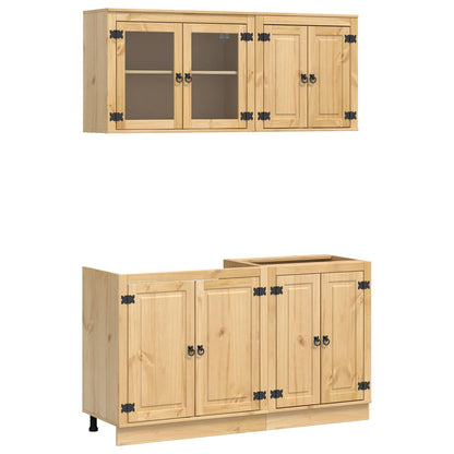 Armadietto con lo scaffale con porta 4 pcs Miele Pino massello