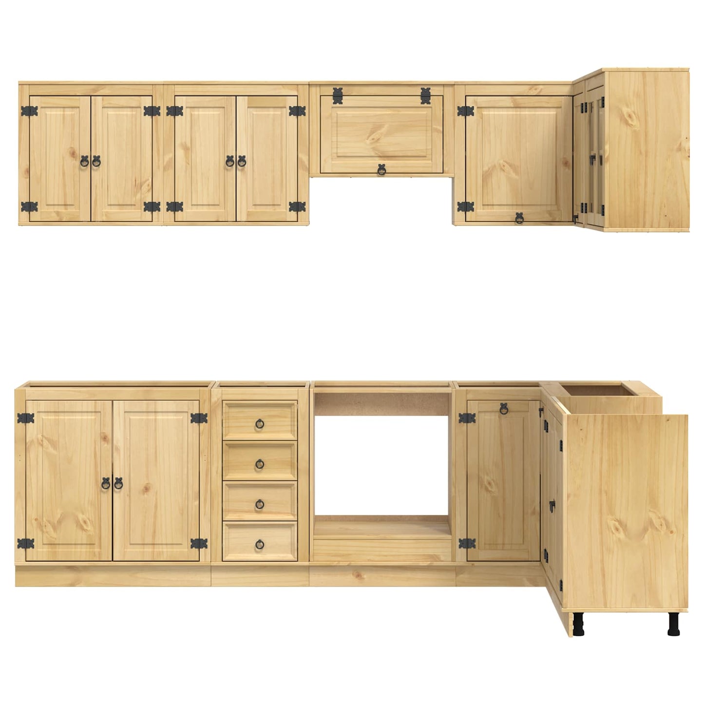 Armadietto con cassetto con porta 10 pcs Miele Pino massello