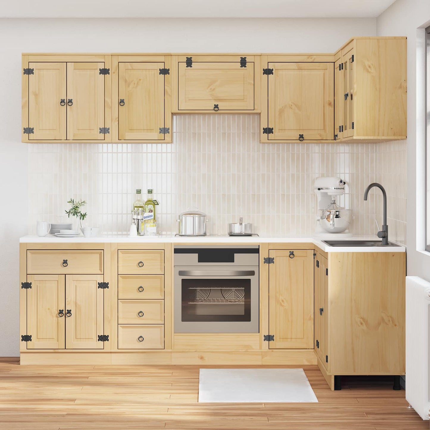 Armadietto con cassetto con porta 10 pcs Miele Pino massello