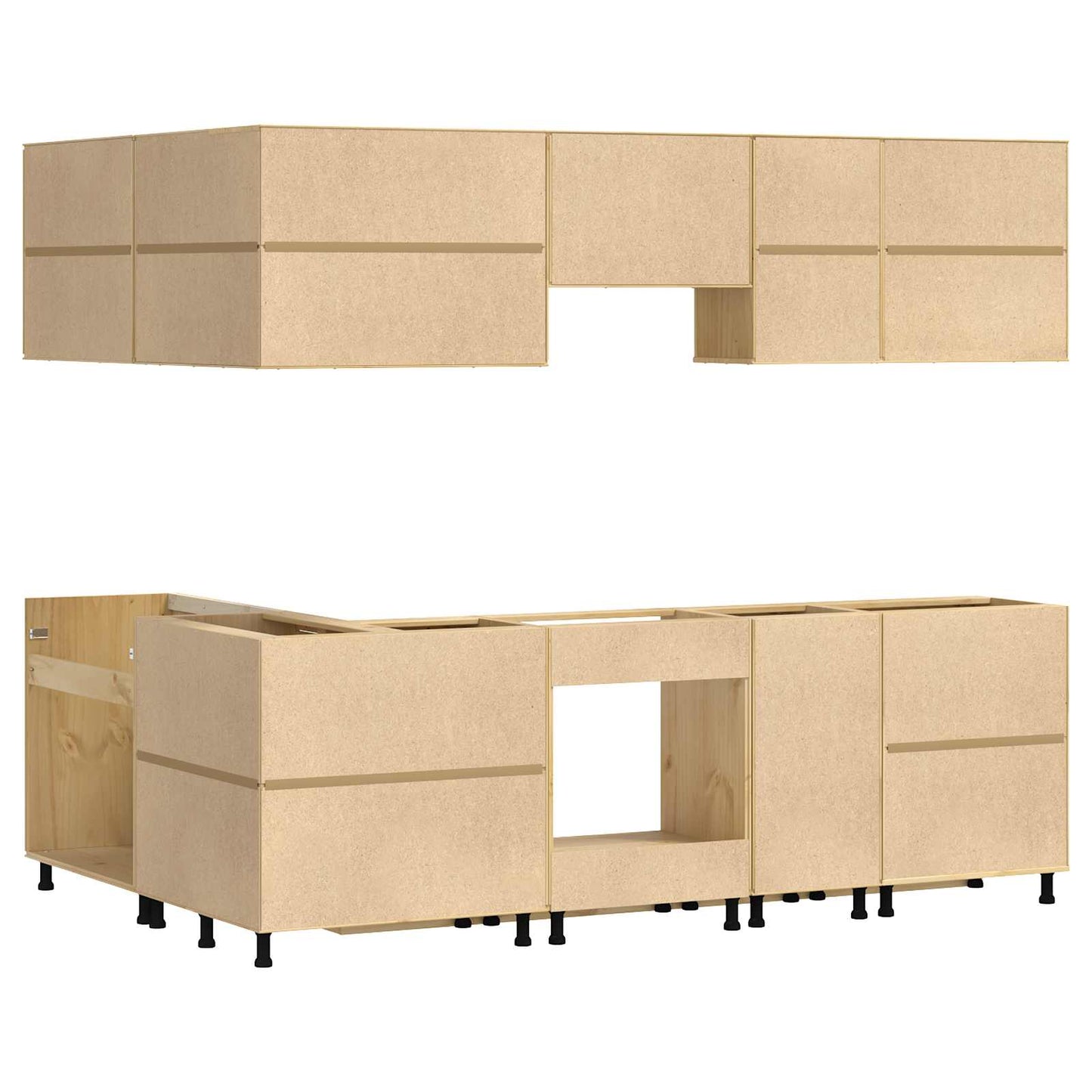 Armadietto con cassetto con porta 10 pcs Miele Pino massello