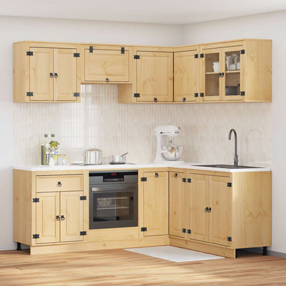 Armadietto con lo scaffale con porta 8 pcs Miele Pino massello