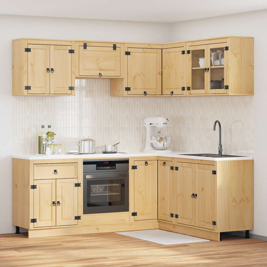 Armadietto con lo scaffale con porta 8 pcs Miele Pino massello