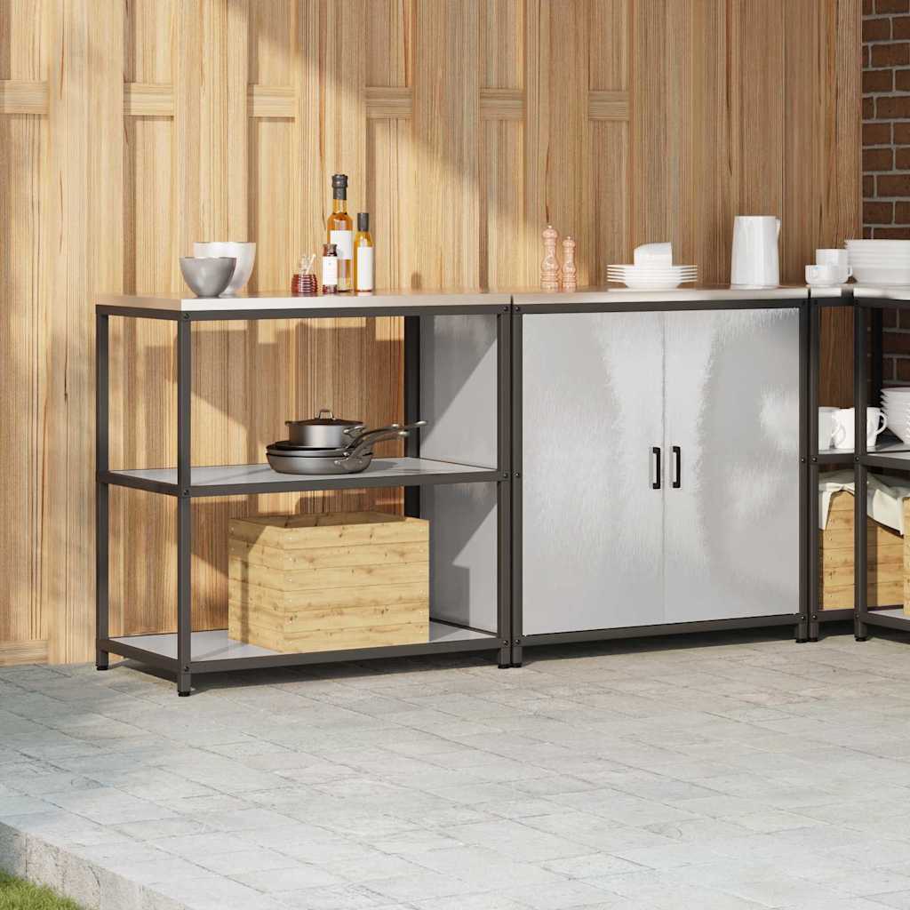 Set di Stoccaggio per Cucina con porta 2 pcs Argento Acciaio