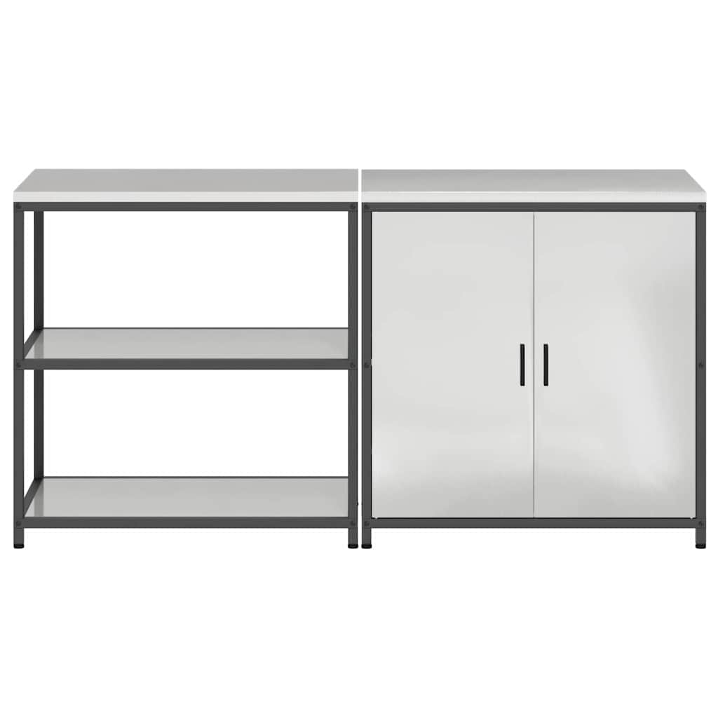 Set di Stoccaggio per Cucina con porta 2 pcs Argento Acciaio