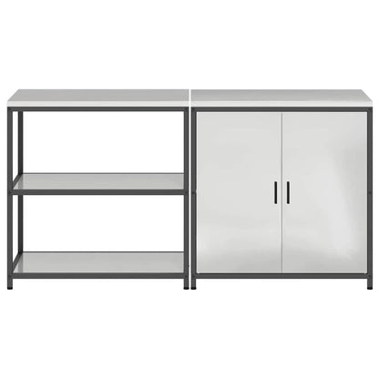 Set di Stoccaggio per Cucina con porta 2 pcs Argento Acciaio