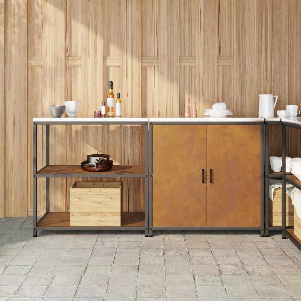 Set di Stoccaggio per Cucina con porta 2 pcs Ruggine Acciaio