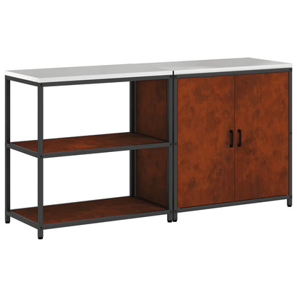 Set di Stoccaggio per Cucina con lo scaffale 2 pcs Ruggine | homemem39