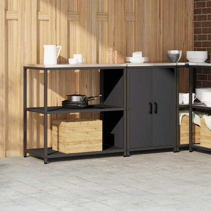 Set di Stoccaggio per Cucina con lo scaffale 2 pcs Nero