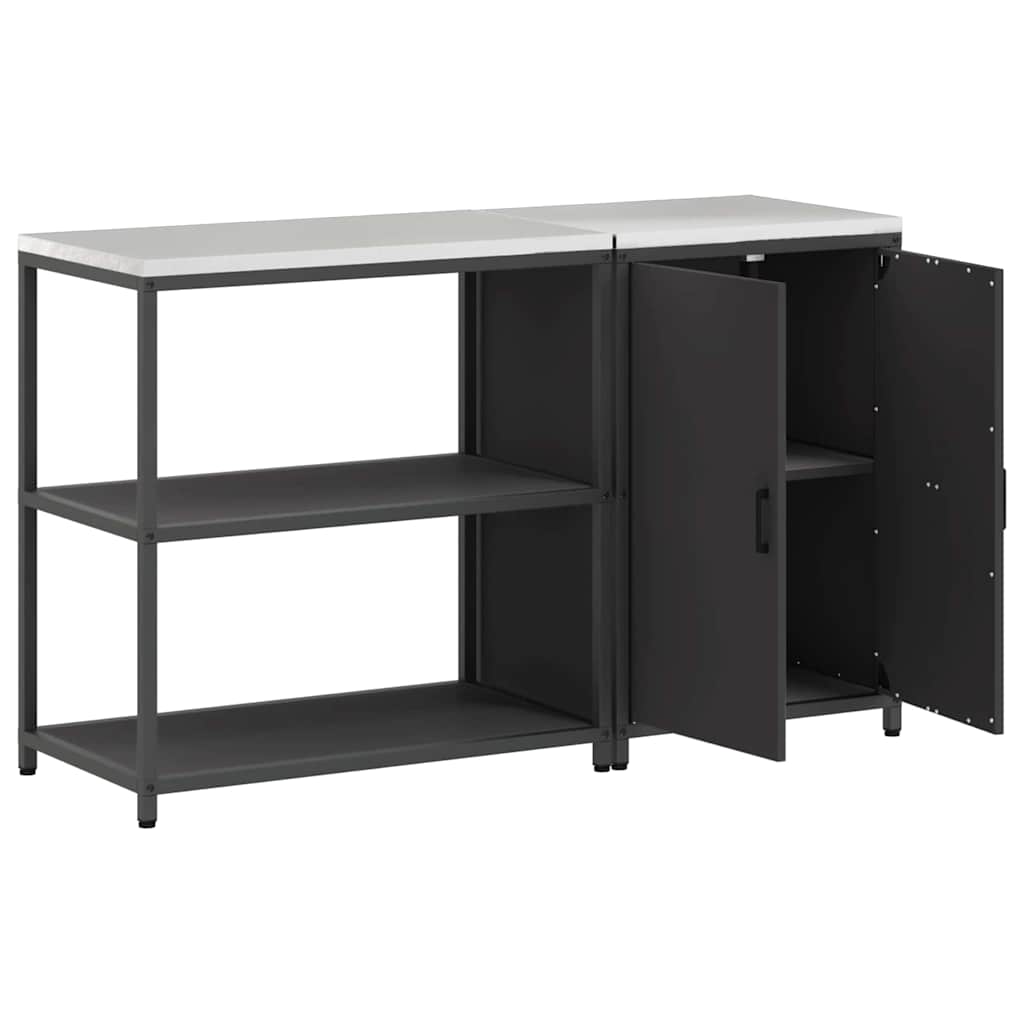 Set di Stoccaggio per Cucina con lo scaffale 2 pcs Nero