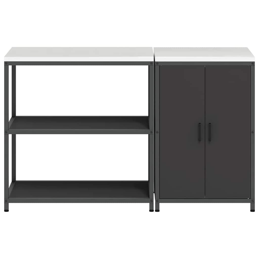 Set di Stoccaggio per Cucina con lo scaffale 2 pcs Nero